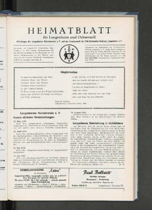 Langenhorner Heimatverein e. V. Unsere nächsten Veranstaltungen