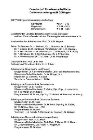Gesellschaft für wissenschaftliche Datenverarbeitung mbH Göttingen