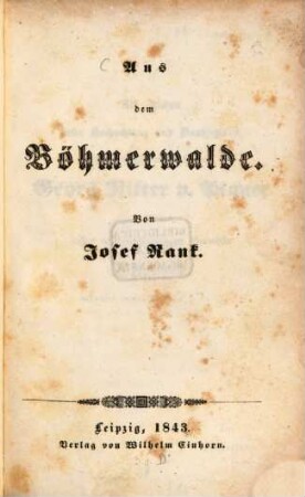 Aus dem Böhmerwalde