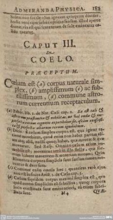Caput III. De Coelo.