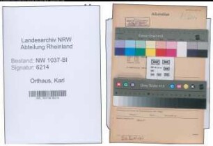 Entnazifizierung Karl Orthaus , geb. 16.05.1900 (Kaufmann)