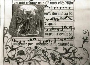 Psalterium mit Antiphonale, Initiale S mit Heimsuchung der Maria
