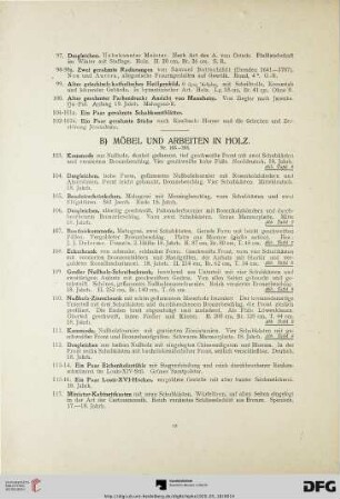 B) Möbel und Arbeiten in Holz (Nr. 103-205)