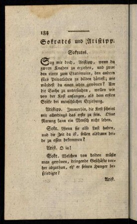 184-225, Sokrates und Aristipp.