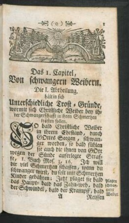 Das 1. Capitel, Von schwangeren Weibern.