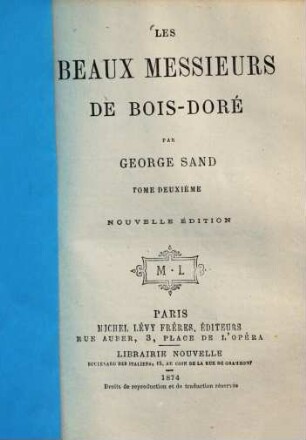 Les beaux Messieurs de Bois-Doré, 2