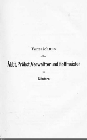 Äbte, Pröbste, Verwalter, Hofmeister