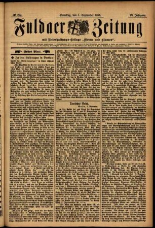 Erste Ausgabe vom Samstag, den 05. September 1896.