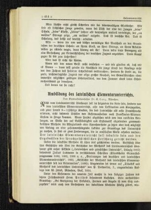 Umbildung des lateinischen Elementarunterrichts