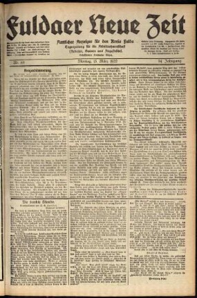 Ausgabe vom Montag, den 13. März 1922.