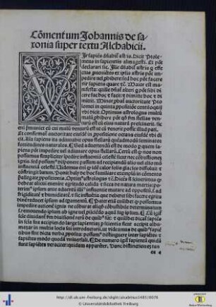 Commentum Johannis de saxonia super textu Alchabicii.