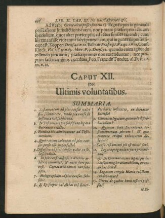 Caput XII. De Ultimis voluntatibus.