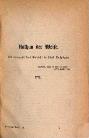 Lessings Werke : mit Einleitungen und Lessings Lebensbeschreibung, 3