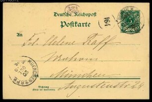 Joseph Joachim (1822-1882) und Helene Raff (1865-1942) Nachlass: Brief von Gabriele Reuter an Helene Raff - BSB Raffiana VI. Reuter, Gabriele