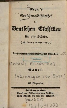 Rahel : mit Biographie