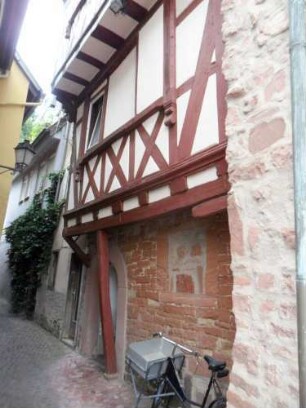 Stadtbild - Heidelgasse im Mainviertel an der Stadtmauer - Fachwerkhäuser in traufständiger Manier in Übersicht