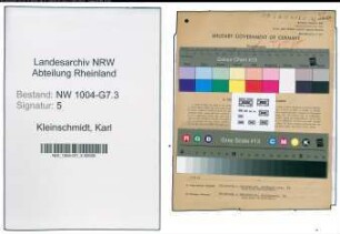 Entnazifizierung Karl Kleinschmidt , geb. 30.01.1899 (Techn.Angestellter)