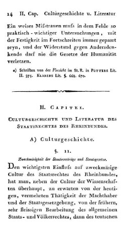 II. Capitel. Culturgeschichte Und Literatur Des Staatsrechtes Des Rheinbundes.
