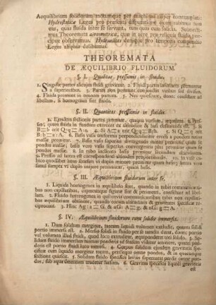Theoremata de æquilibrio fluidorum.