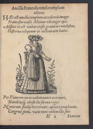 Ancilla Francofurtensis templum adiens.