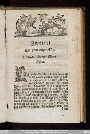 Zweifel über jeden obiger Sätze.