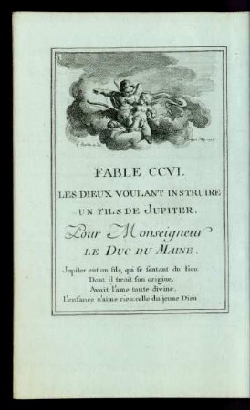 Fable CCVI. Les Dieux Voulant Instruire Un Fils De Jupiter.