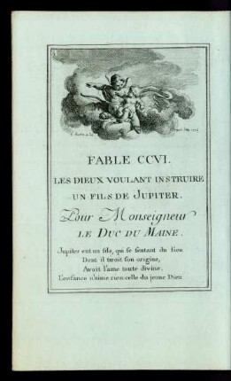 Fable CCVI. Les Dieux Voulant Instruire Un Fils De Jupiter.