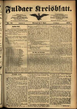Ausgabe vom Mittwoch, den 08. April 1908.