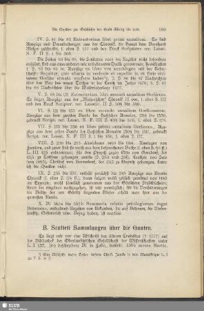 B. Sculteti Sammlungen über die Quoten