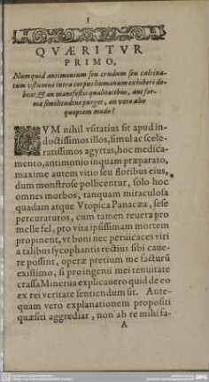 Quaeritur Primo.