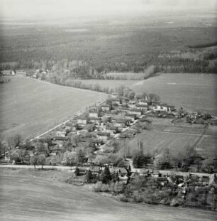 Ortsteilansicht (vor der Devastierung 1995) mit sog. Siedlung zwischen Dorfstraße, Forststraße, Chausseestraße und Straße der Thälmannpioniere