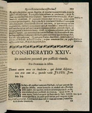 185-193, CONSIDERATIO XXIV. De occasione peccandi pro possibili vitanda.
