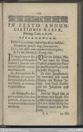 In Festo Annunciationis Mariae, Evangelium Luc. 1, v. 26.