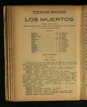 Los muertos : drama en tres actos