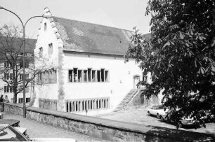 Freiburg: Gerichtslaube im Rathaushof, vor der Fertigstellung