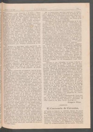 El centenario de Cervantes.