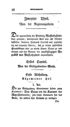Erstes Capitel - Von der gesetzgebenden Macht