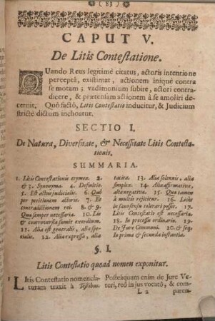 Caput V. De Litis Contestatione.