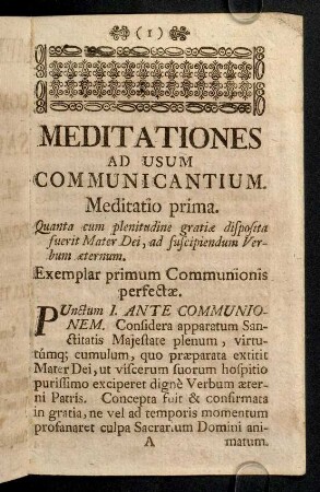 1-7, Meditatio prima