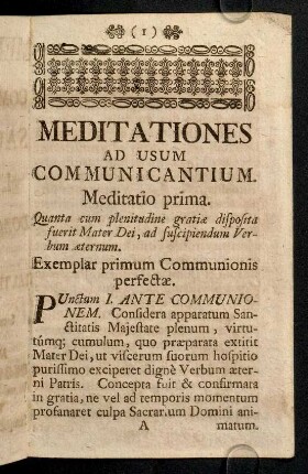 1-7, Meditatio prima