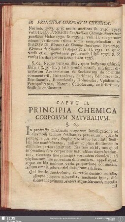 Caput II. Principia Chemica Corporum Naturalium