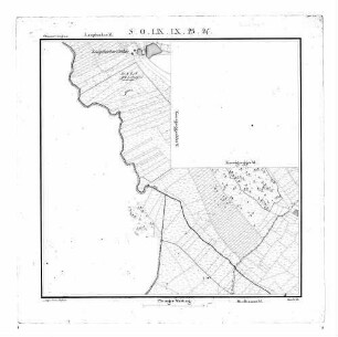 Kartenblatt SO LIX LX 23 24 Stand 1822 ca. (Multiblatt 1:5000)