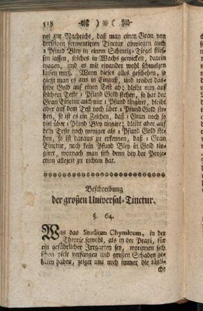 Beschreibung der großen Universal-Tinctur.