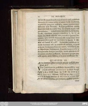 Quaestio III. An in summarissimo vitiosa quoque possessio prosicua sit?