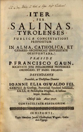 Iter per salinas Tyrolenses publicae concertationi propositum