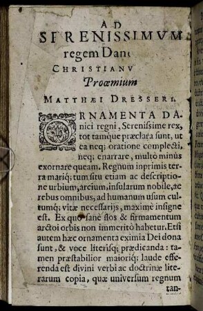 Ad Serenissimum regem Dan. Christianus ...