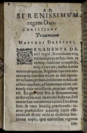 Ad Serenissimum regem Dan. Christianus ...