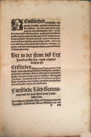 Jnstruction vnd Ordnung, gemainer Landschafft, des Fürstenthumbs Obern vnd Nidern Bairn, [et]c. Wie ein jeder Landseß, Geistlichs oder Weltlichs Stands mit anlegen, beschreiben vnnd einbringen der jüngst zu München bewilligter stewr anlag, sich im Lxix. vnd Lxx. Jar halten sol