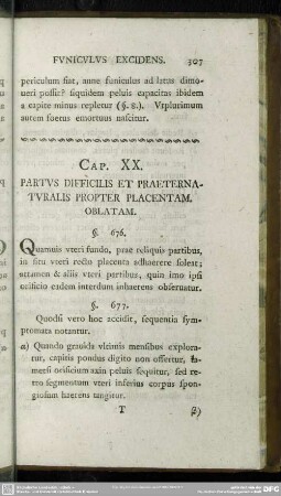 Cap. XX. Partus Difficilis Et Praeternaturalis Propter Placentam. Oblatam