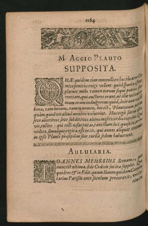 M. Accio Plauto Supposita.